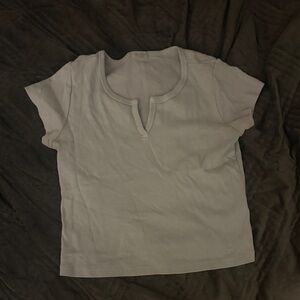 Brandy Melville Light Gray Short Sleeve Tee